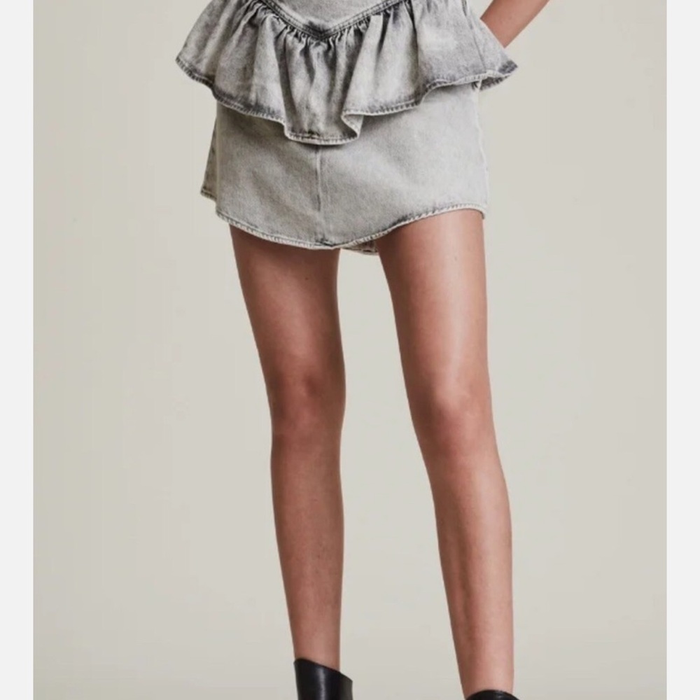 NWT All saints denim peplum skirt - Picture 3 of 10